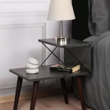 Noptiera Cross, Kalune Design, 50x40x55 cm, antracit imagine