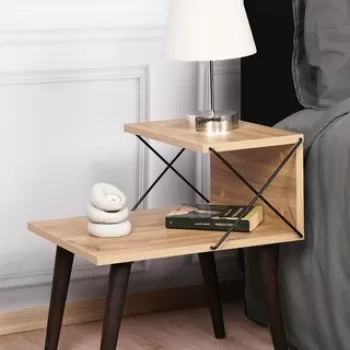 Noptiera Cross, Kalune Design, 50x40x55 cm, maro imagine