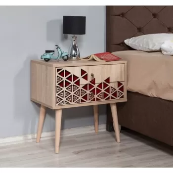 Noptiera cu 2 sertare Two 122, Vella, 60x40x61 cm, multicolor imagine