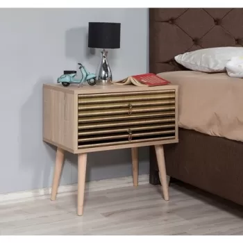 Noptiera cu 2 sertare Two 220, Vella, 60x40x61 cm, multicolor imagine