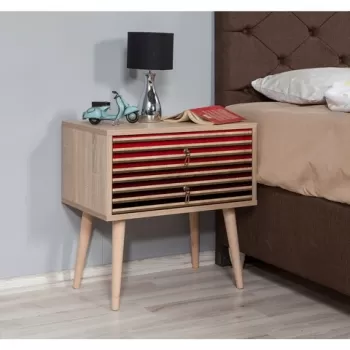 Noptiera cu 2 sertare Two 221, Vella, 60x40x61 cm, multicolor imagine