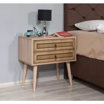 Noptiera cu 2 sertare Two 420, Vella, 60x40x61 cm, multicolor imagine