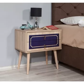 Noptiera cu 2 sertare Two 620, Vella, 60x40x61 cm, multicolor imagine