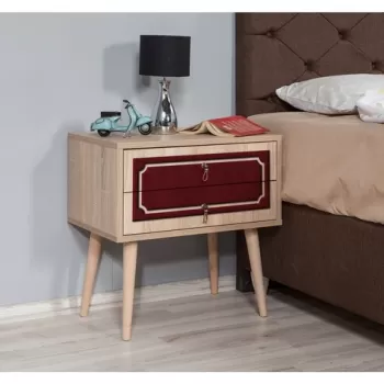 Noptiera cu 2 sertare Two 621, Vella, 60x40x61 cm, multicolor imagine