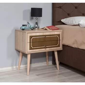 Noptiera cu 2 sertare Two 622, Vella, 60x40x61 cm, multicolor imagine