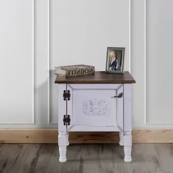 Noptiera, Ephelia, Ada Nightstand, 50x40x52 cm, MDF , Alb imagine