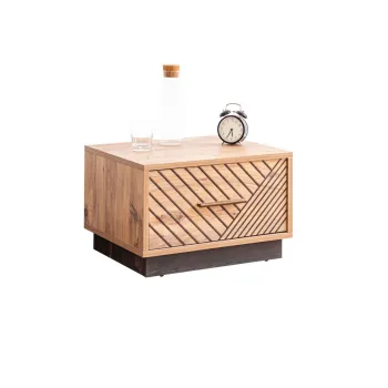 Noptiera, Hanah Home, Antik, 55x36x45 cm, PAL, Antracit/Maro imagine