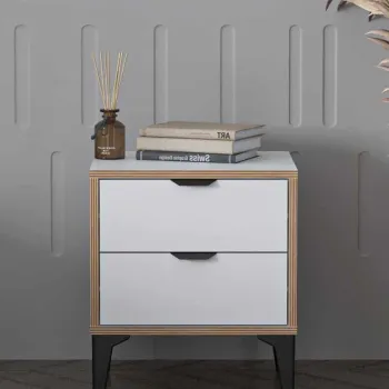 Noptiera, Hanah Home, Arden, 45x52x40 cm, Alb imagine