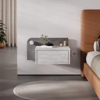 Noptiera, Hanah Home, Dotta, 52x28x30 cm, Alb antic / Gri retro imagine