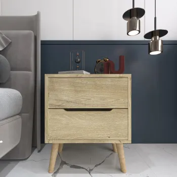 Noptiera, Hanah Home, Flora, 50x60x44 cm, PAL, Maro imagine