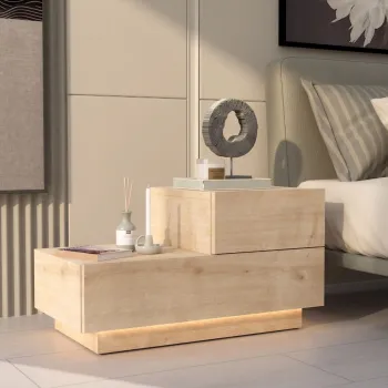 Noptiera, Hanah Home, Kayra, 70x35x38.3 cm, PAL, Maro imagine