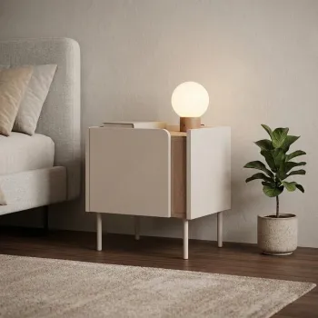 Noptiera, Hanah Home, Lucile, 45.5x47.8x35 cm, PAL, Stejar Sepet / Gresie imagine