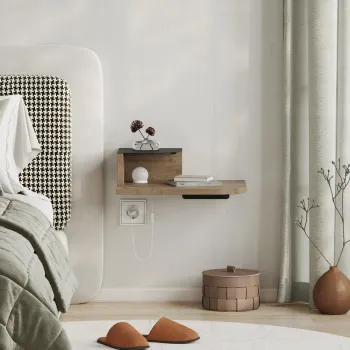 Noptiera, Hanah Home, Luno, 40x16.2x30 cm, Stejar imagine