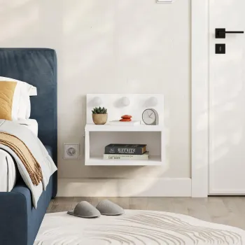 Noptiera, Hanah Home, Treo, 40x33.8x30 cm, Alb imagine