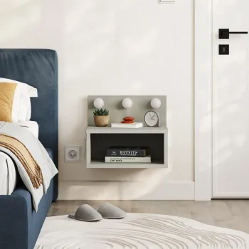 Noptiera, Hanah Home, Treo, 40x33.8x30 cm, Verde cenusiu imagine