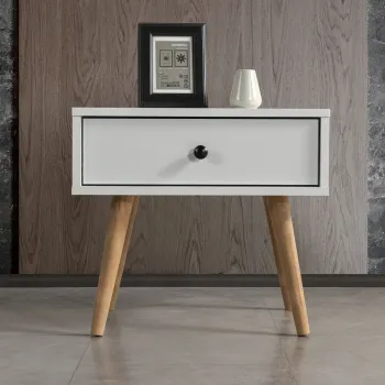 Noptiera, Hanah Home, Vita 5101, 55x49x55 cm, PAL, Alb imagine