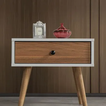 Noptiera, Hanah Home, Vita 5104, 55x49x55 cm, PAL, Alb/Maro imagine