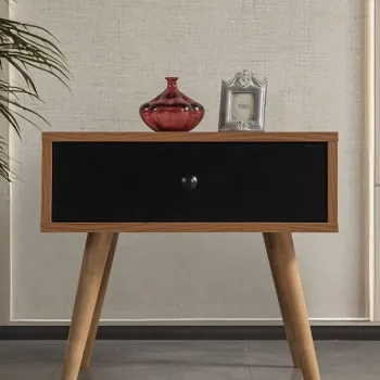 Noptiera, Hanah Home, Vita 5106, 55x49x55 cm, PAL, Nuc / Negru imagine