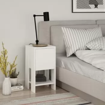 Noptiera Homitis, Ema - White, 30x55x30 cm, alb mat imagine