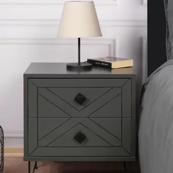 Noptiera Luna, Kalune Design, 50x40x55 cm, antracit imagine