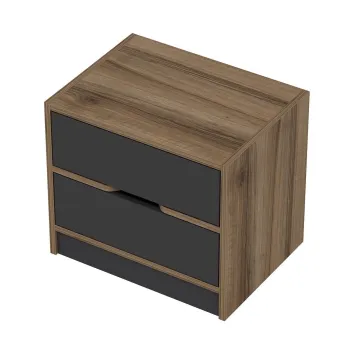 Noptiera, Minerva, Elina, 54x47x40 cm, PAL, Nuc / Antracit imagine