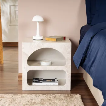 Noptiera, Nordure, Lorin, 50x50x40 cm, Travertin Marmura / Gresie imagine