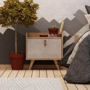 Noptiera Paju, Mod Design, 50x40x55 cm, gri/maro imagine