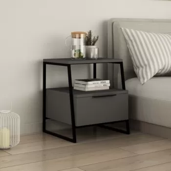 Noptiera Pal, Decortie, 25x27x60 cm, antracit imagine