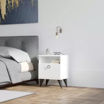 Noptiera, Puqa Design, Barlo, 40x50x40 cm, PAL, Alb imagine