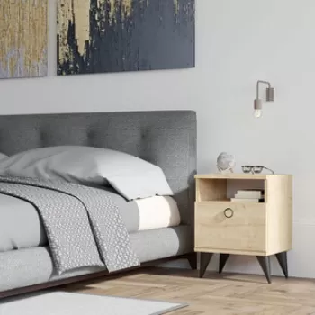 Noptiera, Puqa Design, Barlo, 40x50x40 cm, PAL, Safir imagine