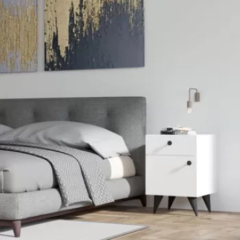 Noptiera, Puqa Design, Pila, 40x60x42 cm, PAL, Alb imagine