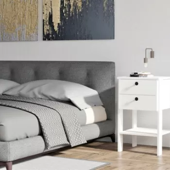 Noptiera, Puqa Design, Ruzisa, 44x75x44 cm, PAL, Alb imagine