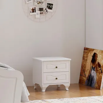 Noptiera, Rabi, Rb-108, 45x45x40 cm, Alb mat imagine