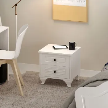 Noptiera, Rabi, Rb-118, 45x45x40 cm, Alb mat imagine