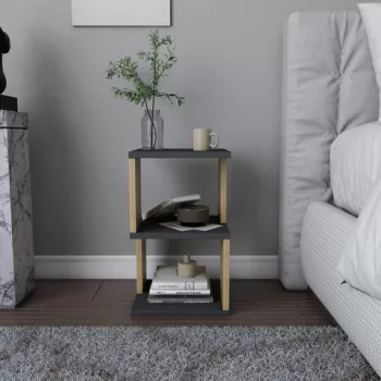 Noptiera, Retricy, Carter, 29.6x29.6x49.4 cm, PAL, Antracit / Stejar imagine