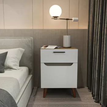 Noptiera, Retricy, Losso, 45x36.8x63 cm, PAL, Stejar alb imagine