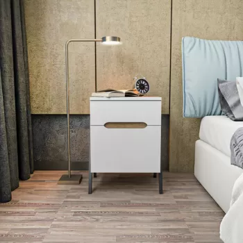 Noptiera, Retricy, Neva, 45x38x63.5 cm, PAL, Nuc / Alb imagine