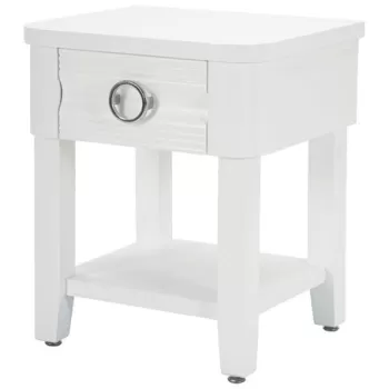 Noptiera, Shine, Mauro Ferretti, 45 x 40 x 54 cm, lemn de brad/MDF/metal, alb imagine