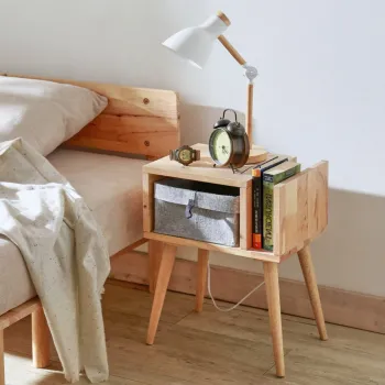 Noptiera Sinar, Homla, 40x30x51 cm, lemn, natur imagine