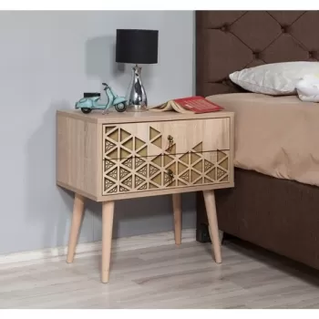 Noptiera Two - 120, Vella, 60x40x61 cm, bej imagine