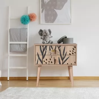 Noptiera, Vella, City - Daisy, 60 x 61 x 40 cm, pal melaminat, multicolor imagine