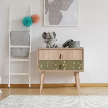 Noptiera, Vella, City - Dino, 60 x 61 x 40 cm, pal melaminat, multicolor imagine