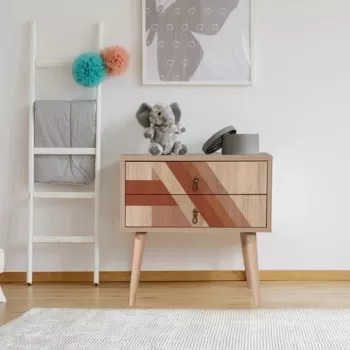 Noptiera, Vella, City - Flow, 60 x 61 x 40 cm, pal melaminat, multicolor imagine