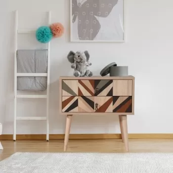 Noptiera, Vella, City - Triangle, 60 x 61 x 40 cm, pal melaminat, multicolor imagine