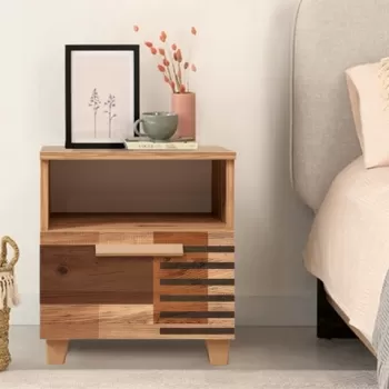 Noptiera, Vella, Leva Alfa Colorblock, 45 x 52 x 40 cm, pal melaminat, multicolor imagine