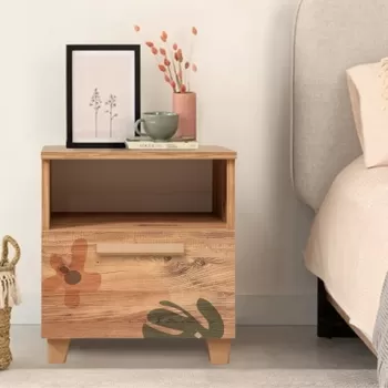 Noptiera, Vella, Leva Alfa Leaf, 45 x 52 x 40 cm, pal melaminat, multicolor imagine