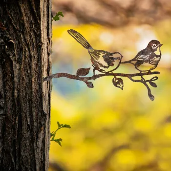 Obiect decorativ de gradina, Bird On The Branch 04, 50x26 cm, Maro imagine