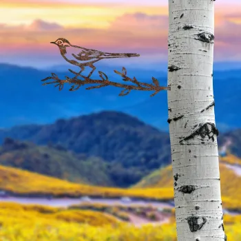 Obiect decorativ de gradina, Bird On The Branch 05, 50x20 cm, Maro imagine