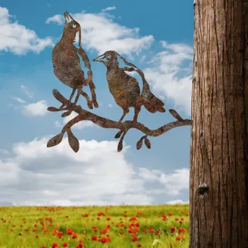 Obiect decorativ de gradina, Bird On The Branch 09, 45x39 cm, Maro imagine