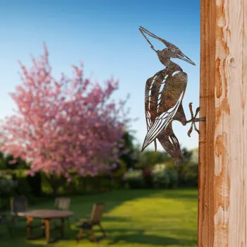 Obiect decorativ de gradina, Bird On The Branch 10, 22x40 cm, Maro imagine